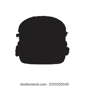 A sleek and modern vector illustration of a burger silhouette, perfect for culinary designs, menus, or branding. Simple yet impactful, it captures the essence of deliciousness.