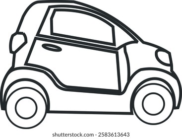 A sleek and modern vector illustration of a car, designed with clean lines and smooth curves. The car has a streamlined body with well-defined headlights, windows, and wheels