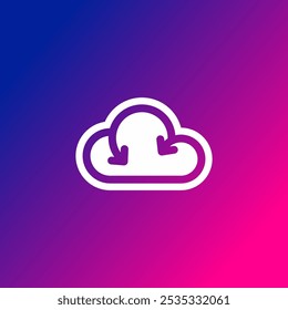 A sleek and modern vector logo featuring a minimalist cloud icon with soft curves and clean lines, representing digital and tech themes.