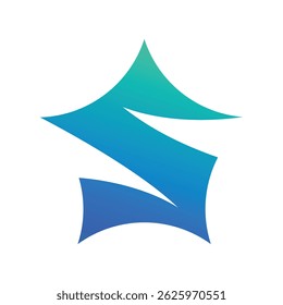 A sleek and modern vector logo featuring a stylized letter S with a vibrant teal to blue gradient, perfect for contemporary brands.