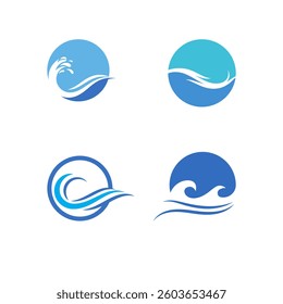 Sleek and modern water wave logo with smooth curves, symbolizing flow, freshness, and energy.
