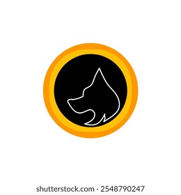 A sleek and modern wolf head silhouette vector, ideal for tech company or startup logos looking to convey innovation and boldness