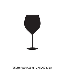 A sleek, monochromatic silhouette of an empty wine glass with a broad bowl and slender stem, set against a plain, unadorned background. The glass has a subtle, refined elegance with a slight gradient .