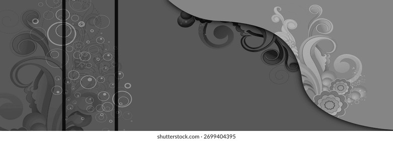 Um plano de fundo abstrato monocromático elegante com curvas em espiral, ideal para adicionar um toque de sofisticação moderna a qualquer design. Perfeito para vários projetos criativos.