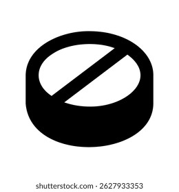 Sleek Monochrome Symbol of a Scored Tablet for Dosage Adjustment