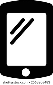 A sleek monochrome tablet icon, symbolizing modern technology and digital communication, perfect for projects related to gadgets, innovation, and connectivity