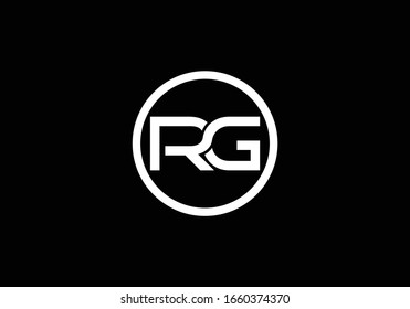 Sleek Monogram Logo Design of the Initials RG in a Modern and Minimalist Style