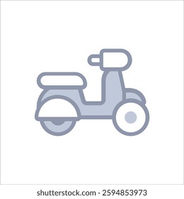 Sleek motorcycle icon, ideal for transportation and delivery concepts.