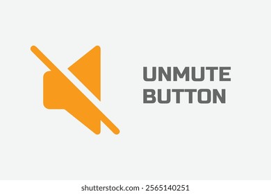 A sleek mute or unmute icon. Designed with minimalistic and modern aesthetics. Unmute icon