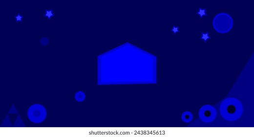 elegante fondo azul marino, que combina a la perfección elementos abstractos, sombras y degradados. Este estandarte artístico, vacío de cualquier presencia humana, captura perfectamente la esencia de la tecnología y de lo social