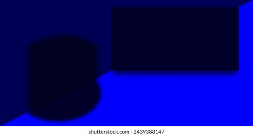 sleek navy blue background, seamlessly blending abstract elements, shadows, and gradients. This artistic banner, void of any human presence, perfectly captures the essence of technology and social