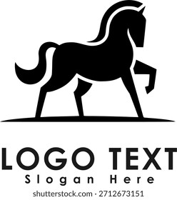Un nuevo y elegante diseño de logotipo gráfico con un caballo estilizado. Esta moderna ilustración equina, con líneas geométricas, proporciona un emblema elegante, que simboliza la fuerza y el atractivo dinámico.