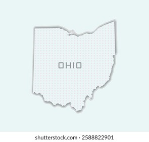 Sleek Ohio state map with a minimalist style, perfect for professional and educational use.	