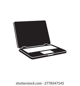 A sleek, open laptop displayed against a plain background, featuring a matte black lid and silver-grey body with subtle metallic accents. The screen is black, reflecting no content, and the keyboard a.