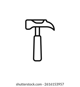 Sleek outline of a classic hammer tool perfect for minimalist designs