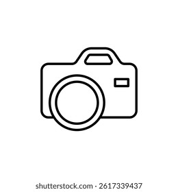 Sleek outline illustration of a modern digital camera technology tool
