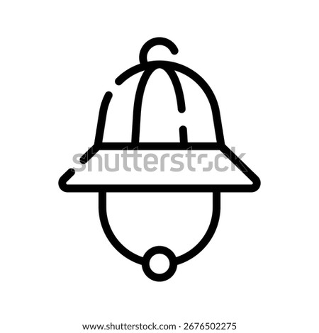 Sleek outline style icon of worn archaeologist hat