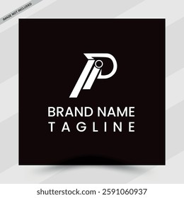 A sleek P and I combination logo merges the initials creatively, offering a modern, professional look perfect for any brand. Ideal for businesses seeking a clean, memorable identity.