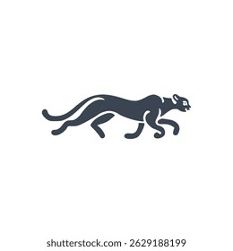 Sleek Panther Prowling Icon Isolated On White Background