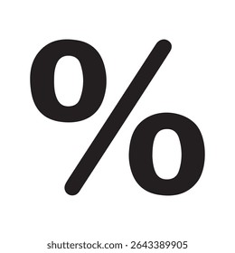 Sleek Percentage Symbol Isolated on White Background Depicting Mathematical Ratios and Proportions, Financial Calculations and Statistical Analysis
