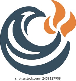 Sleek phoenix emblem in dual tones, embodying resilience and elegance. Ideal for logos, branding, and artistic designs.