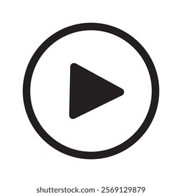 sleek play button icon, symbolizing media playback, ideal for digital interfaces and multimedia applications.