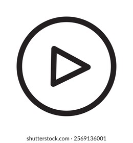 sleek play button icon, symbolizing media playback, ideal for digital interfaces and multimedia applications.