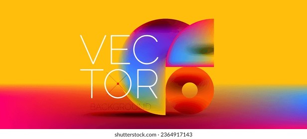 Sleek podium with abstract composition of squares, circles, and triangles, adorned with vibrant fluid gradients for wallpaper, banner, background, landing page, wall art, invitation, print, poster