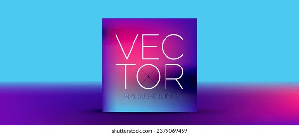 Sleek podium with abstract composition of squares, circles, and triangles, adorned with vibrant fluid gradients for wallpaper, banner, background, landing page, wall art, invitation, print, poster