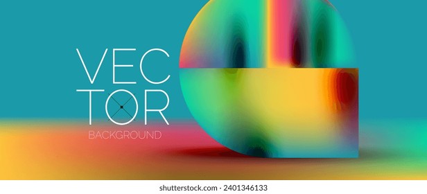 Podio espumoso con composición abstracta de cuadrados, círculos y triángulos, adornado con gradientes fluidos vibrantes para papel de pared, banner, fondo, página de aterrizaje, arte de pared, invitación, impresión, afiche