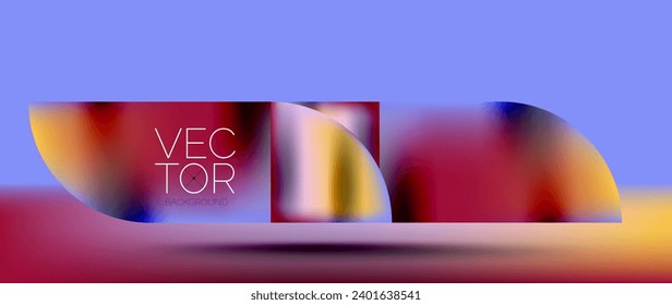 Podio espumoso con composición abstracta de cuadrados, círculos y triángulos, adornado con gradientes fluidos vibrantes para papel de pared, banner, fondo, página de aterrizaje, arte de pared, invitación, impresión, afiche