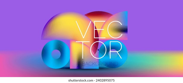 Sleek-Podium mit abstrakter Komposition aus Quadraten, Kreisen und Dreiecken, geschmückt mit lebendigen flüssigen Farbverlustern für Tapete, Banner, Hintergrund, Landungsseite, Tapete, Einladung, Druck, Poster