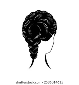 Sleek ponytail hair style silhouette