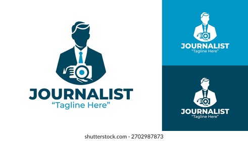 Elegante identidad de prensa que simboliza la precisión, los informes y el flujo de información.