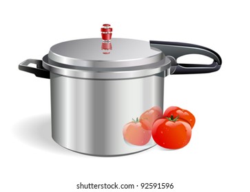 Sleek Pressure Cooker and tomatoes