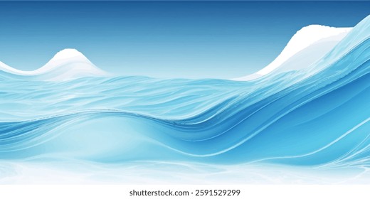 Sleek and Professional Blue Gradient water ocean  Curve Template Featuring a Soft Flowing Design, Ideal for Websites, Presentations, and Promotional Materials
