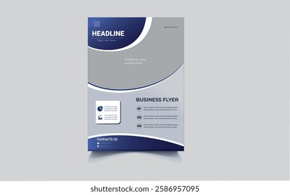  A sleek and professional business flyer template designed for corporate, marketing, and promotional needs. This fully customizable design features a clean layout, bold typography.