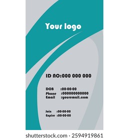 A sleek and professional employee ID card with a modern layout. Includes essential details with a clean, visually appealing design, perfect for corporate and organizational use.