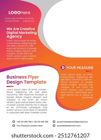 Un diseño de volante elegante y profesional adaptado para las agencias de marketing digital que buscan promover sus servicios.