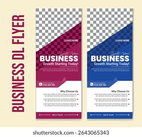 A sleek and professional flyer mockup featuring a bold magenta and white color scheme, perfect for marketing, consulting, or startup promotions.