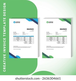 A sleek, professional invoice template suitable for businesses, freelancers, and agencies. This editable design comes in A4 size and includes sections for bill from to, item breakdown, and total.