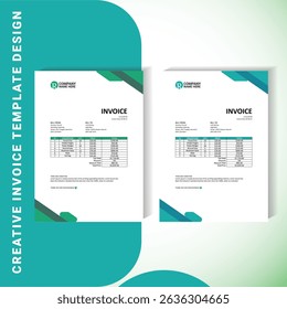 A sleek, professional invoice template suitable for businesses, freelancers, and agencies. This editable design comes in A4 size and includes sections for bill from to, item breakdown, and total.