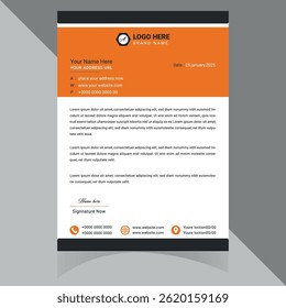 A sleek, professional letterhead design that reflects modern corporate aesthetics. Ideal for businesses seeking a clean, stylish branding solution for official communications. Thank You .