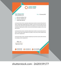 A sleek, professional letterhead design that reflects modern corporate aesthetics. Ideal for businesses seeking a clean, stylish branding solution for official communications. Thank You .