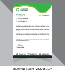 A sleek, professional letterhead design that reflects modern corporate aesthetics. Ideal for businesses seeking a clean, stylish branding solution for official communications. Thank You .