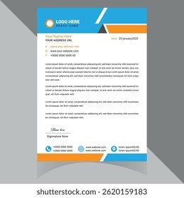A sleek, professional letterhead design that reflects modern corporate aesthetics. Ideal for businesses seeking a clean, stylish branding solution for official communications. Thank You .
