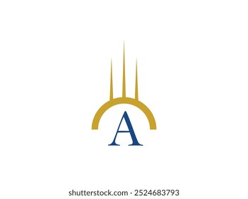 Um design de logotipo elegante e profissional que combina elementos arquitetônicos, como esquemas, linhas estruturais e ícones de edifícios, simbolizando precisão e inovação na construção. Este logotipo A