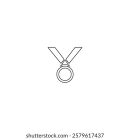 A sleek and professional medal icon, symbolizing victory and excellence, perfect for award graphics, competition themes, and achievement recognition.