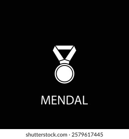 A sleek and professional medal icon, symbolizing victory and excellence, perfect for award graphics, competition themes, and achievement recognition.
