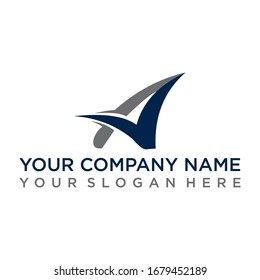 A sleek and professional navy blue and gray logo featuring a stylized letter A with a dynamic swoosh or checkmark element. This minimalist design represents speed, success, and reliability, making it perfect for logistics, financial services, technology firms, and modern corporate branding. Isolated on a white background.